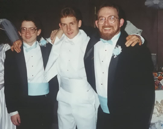 At my little brother's wedding, Dec 1994